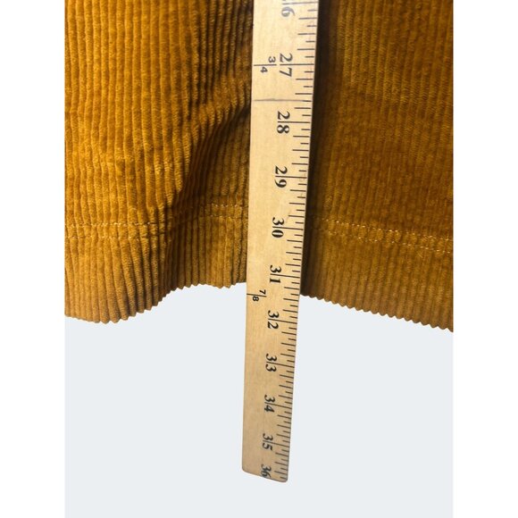 Madewell Corduroy Side-Button Shift Dress V-Neck Medium Antique Gold Casual Styl - Picture 6 of 14